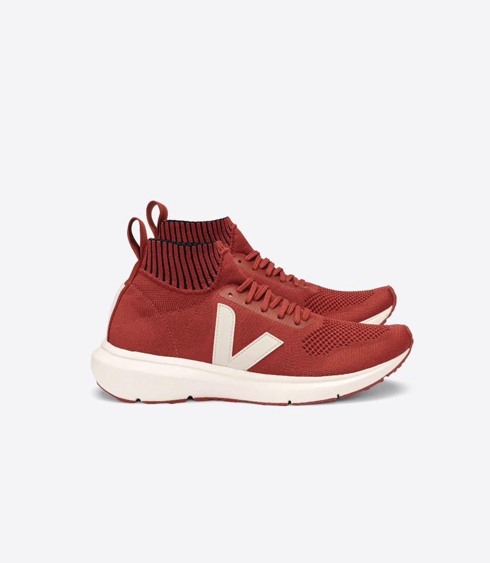 Tenis Veja Hombre - V-Knit X Rick Owens Mid - Rojos - 106QZPIYA